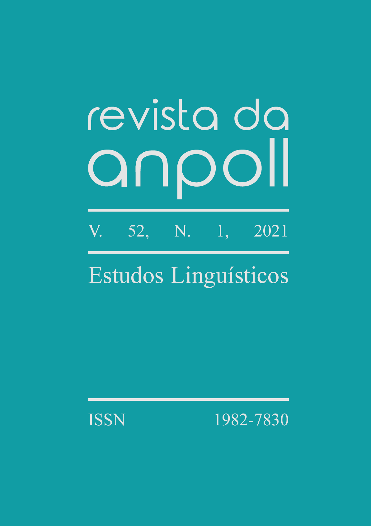 Capa do v. 52, n. 1, 2021, da Revista da Anpoll, dedicado aos Estudos Linguísticos.